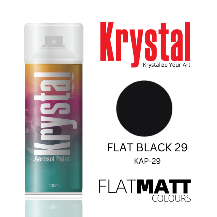 FLAT BLACK 29, Krystal Spray Paint